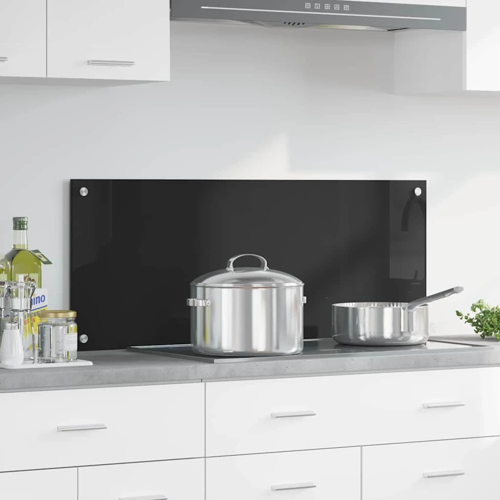 Virtuvės atbraila Juoda 100 x 40 cm grūdintas stiklas