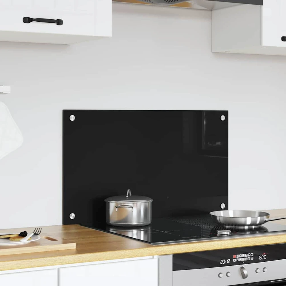 Virtuvės atbraila Juoda 70 x 40 cm grūdintas stiklas