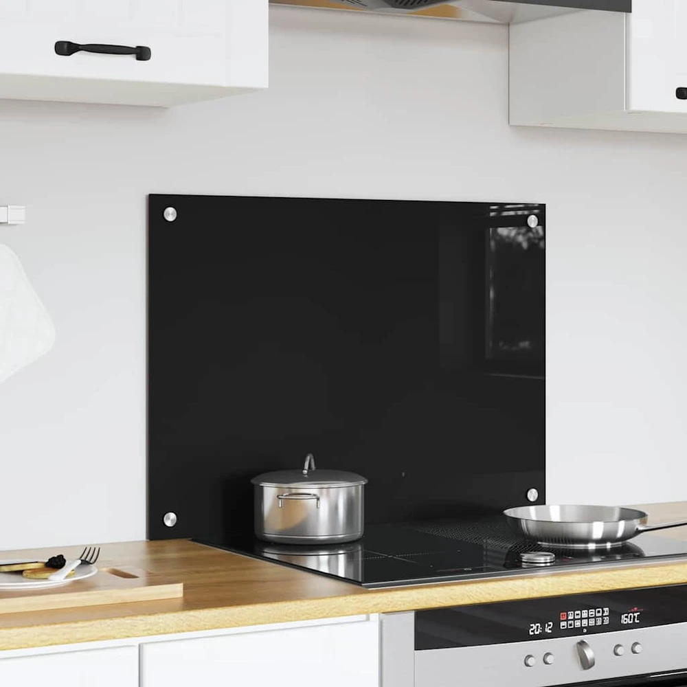 Virtuvės atbraila Juoda 70 x 50 cm grūdintas stiklas