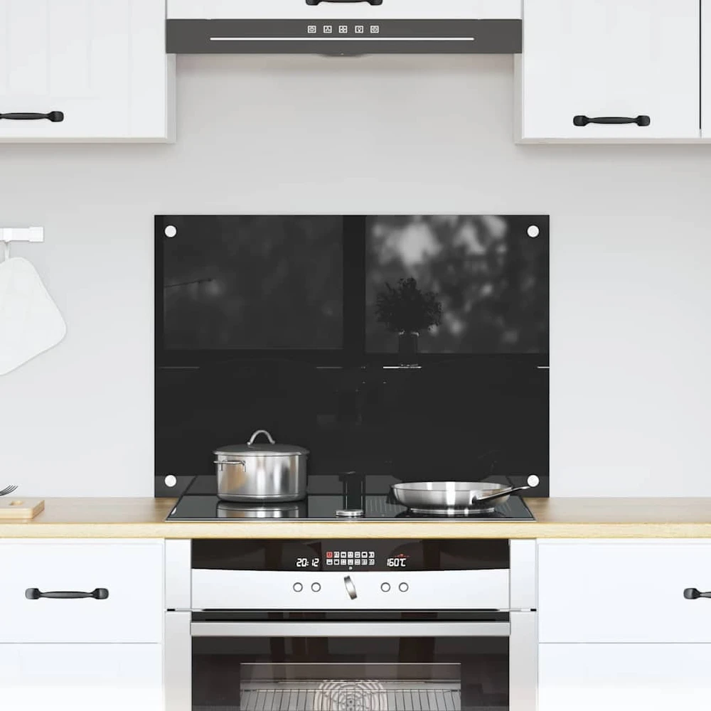 Virtuvės atbraila Juoda 70 x 50 cm grūdintas stiklas