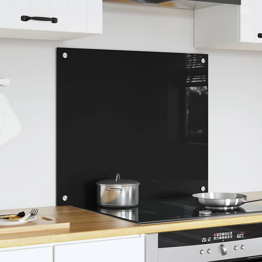 Virtuvės atbraila Juoda 70 x 60 cm grūdintas stiklas