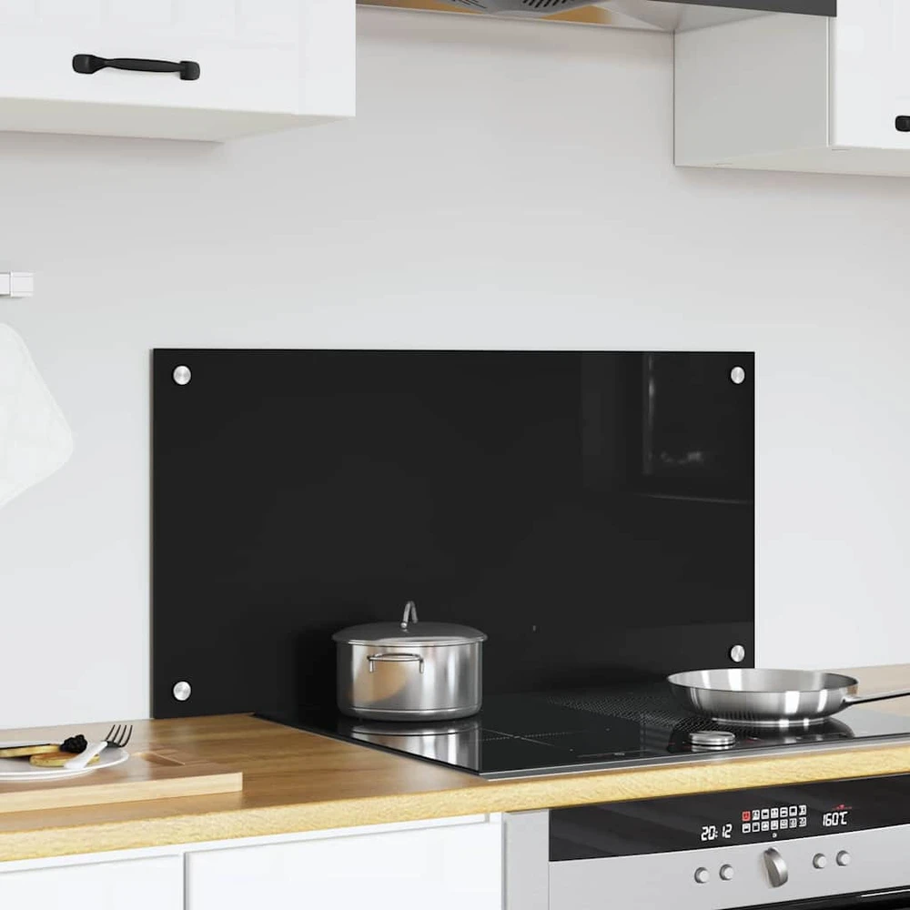Virtuvės atbraila Juoda 80 x 40 cm grūdintas stiklas