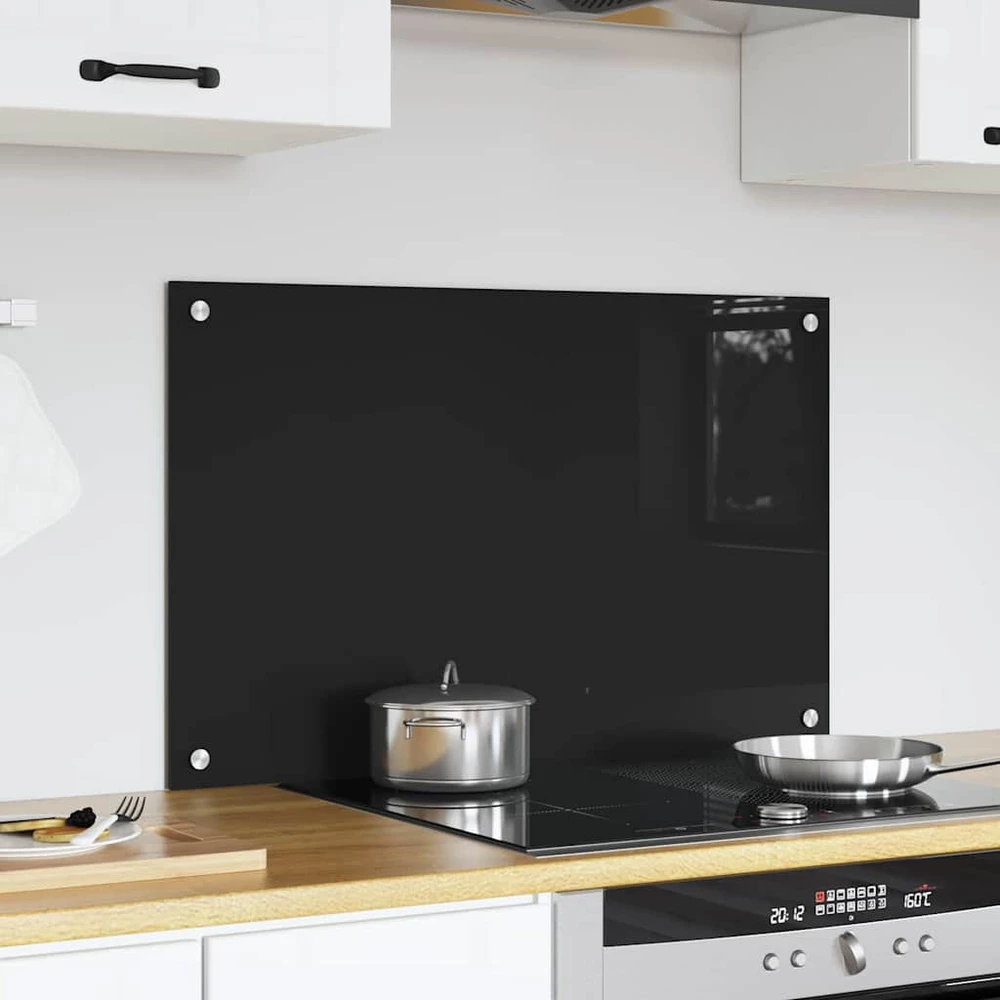 Virtuvės atbraila Juoda 80 x 50 cm grūdintas stiklas