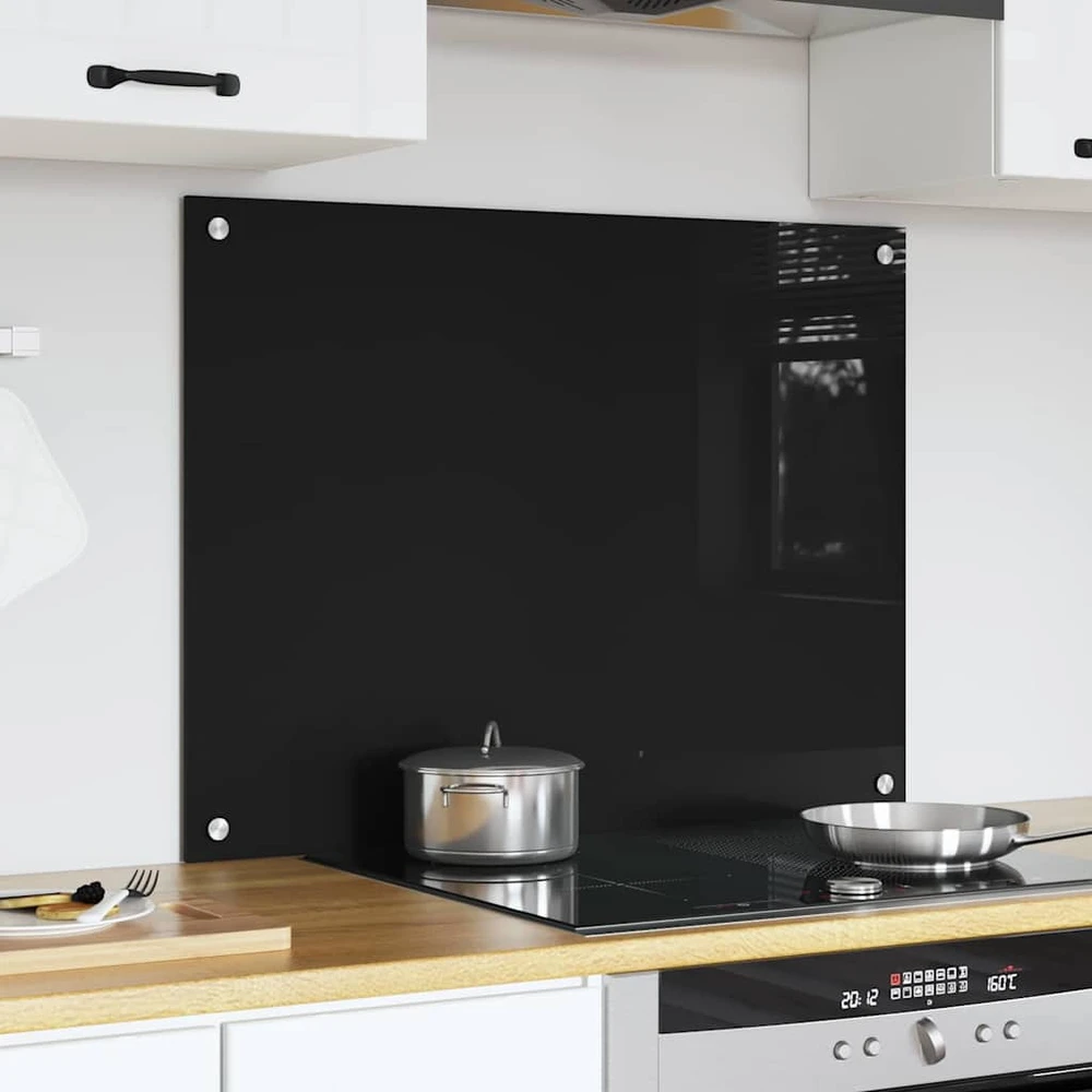 Virtuvės atbraila Juoda 80 x 60 cm grūdintas stiklas