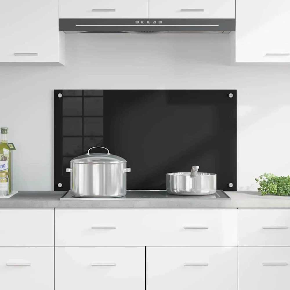 Virtuvės atbraila Juoda 90 x 50 cm grūdintas stiklas