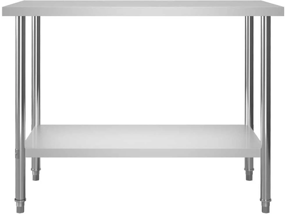 Virtuvės darbastalis su lentyna, 120x60x150cm, plienas