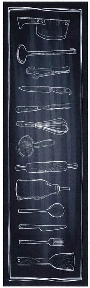Virtuvės kilimas Juoda 150 x 45 cm Aksomas