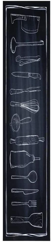 Virtuvės kilimas Juoda 300 x 60 cm Aksomas