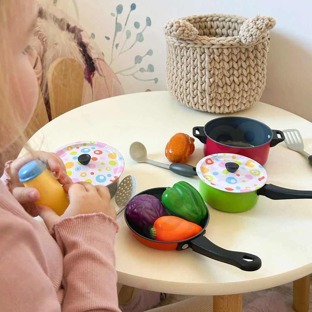 Žaislinis indų ir maisto rinkinys, 22vnt., WOOPIE