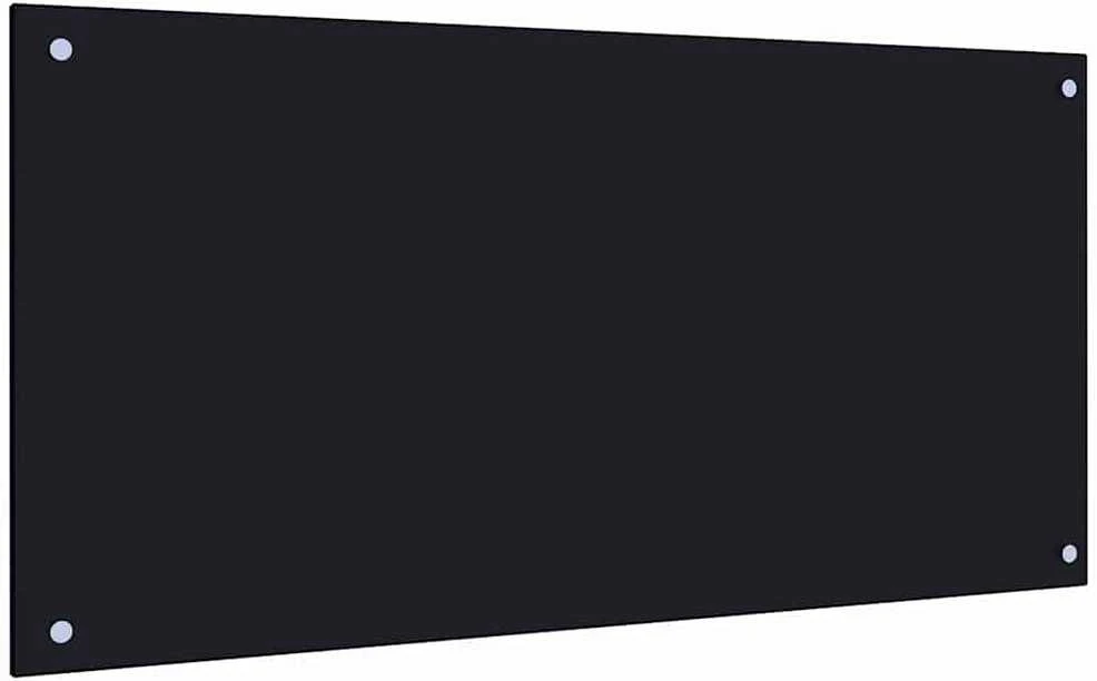 Virtuvės sienelė, juodos spalvos, 100x50cm, grūdintas stiklas
