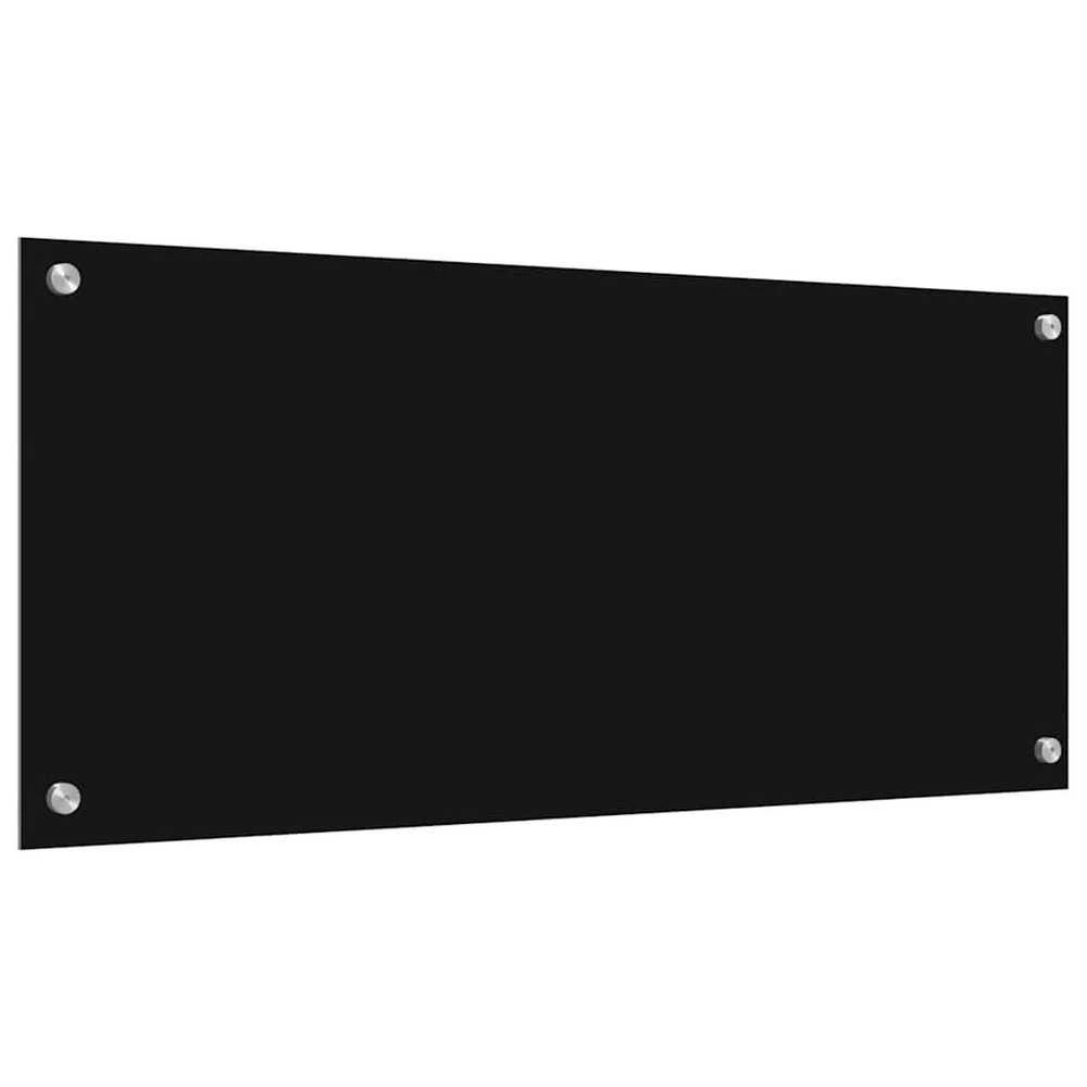 Virtuvės atbraila 2 vnt. Juoda 90 x 40 cm grūdintas stiklas