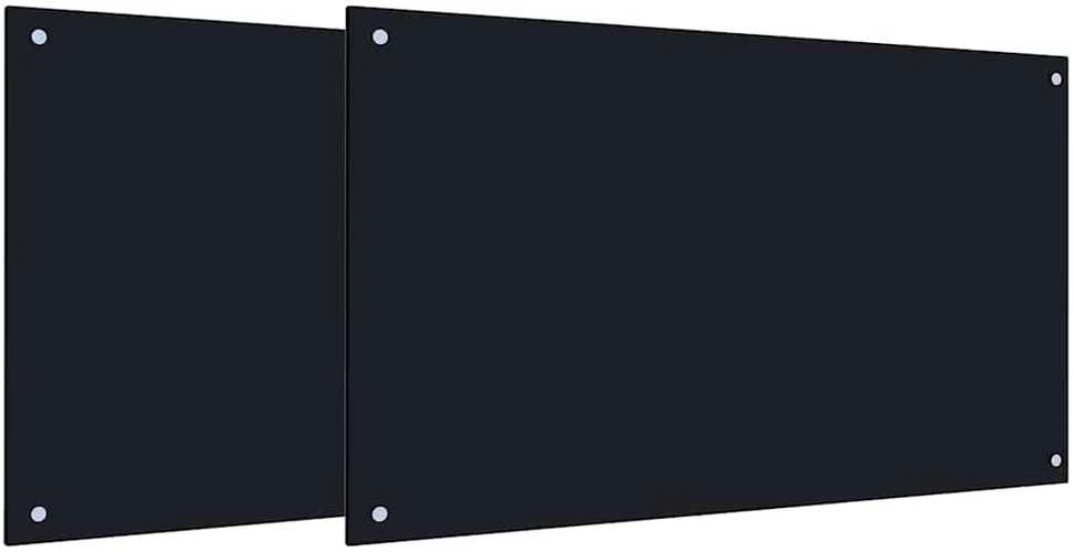 Virtuvės atbraila 2 vnt. Juoda 100 x 60 cm grūdintas stiklas