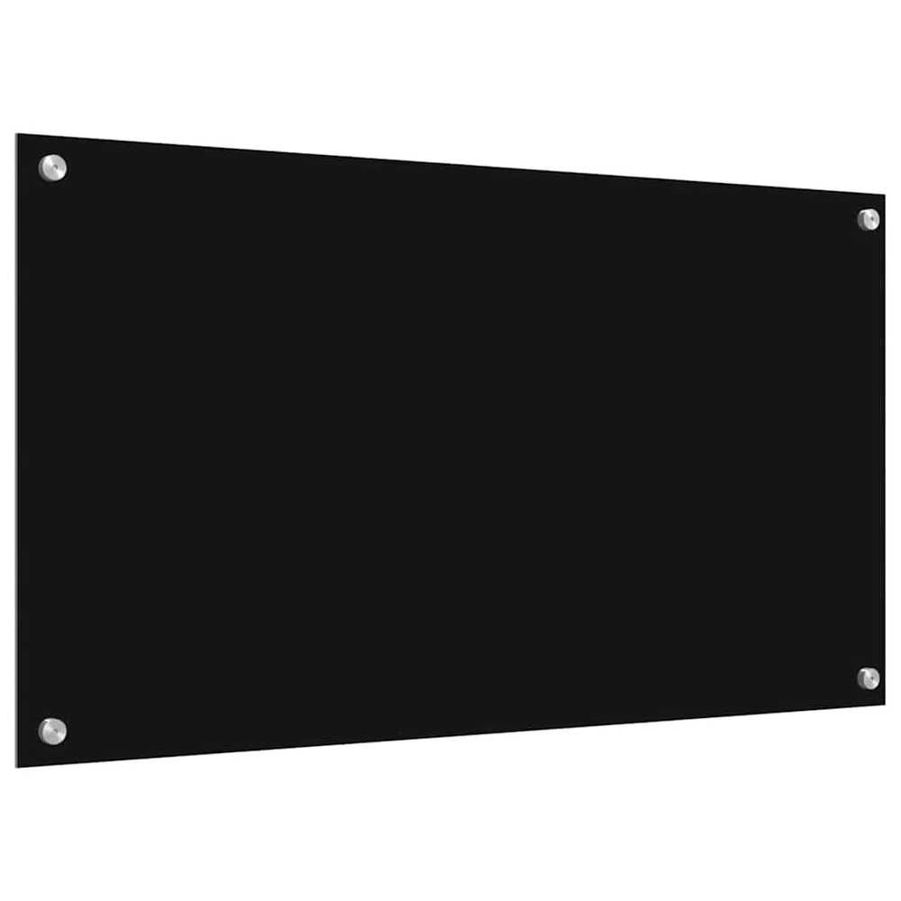 Virtuvės atbraila 2 vnt. Juoda 90 x 50 cm grūdintas stiklas