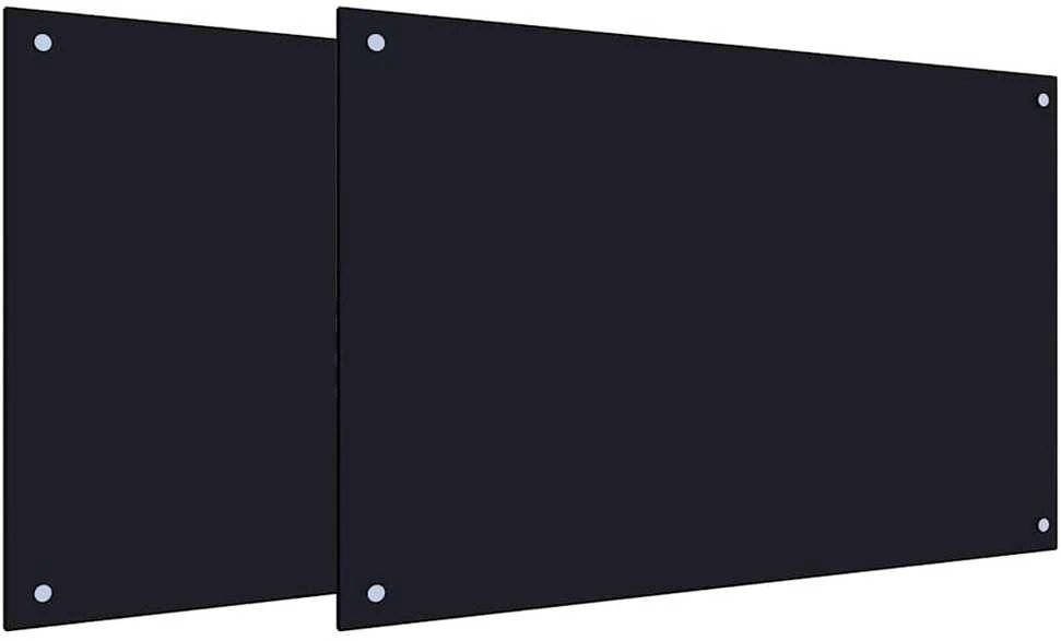 Virtuvės atbraila 2 vnt. Juoda 90 x 60 cm grūdintas stiklas