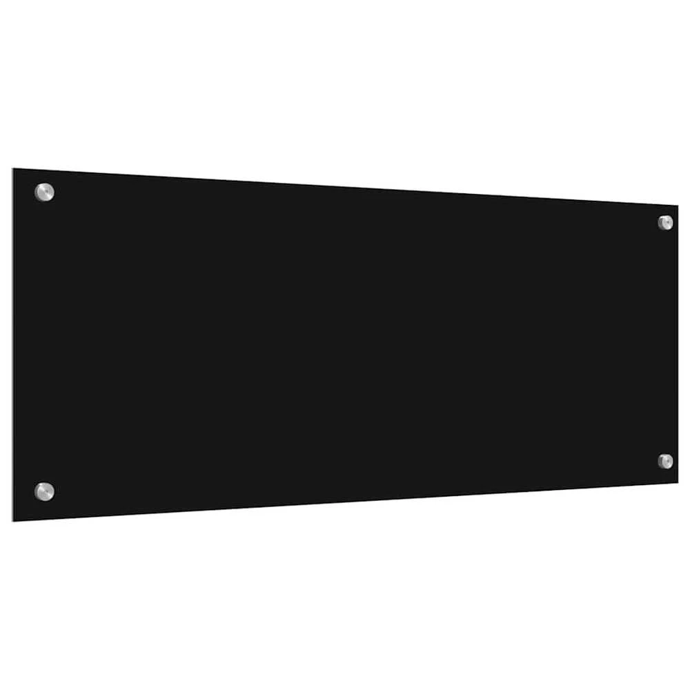 Virtuvės atbraila 2 vnt. Juoda 100 x 40 cm grūdintas stiklas