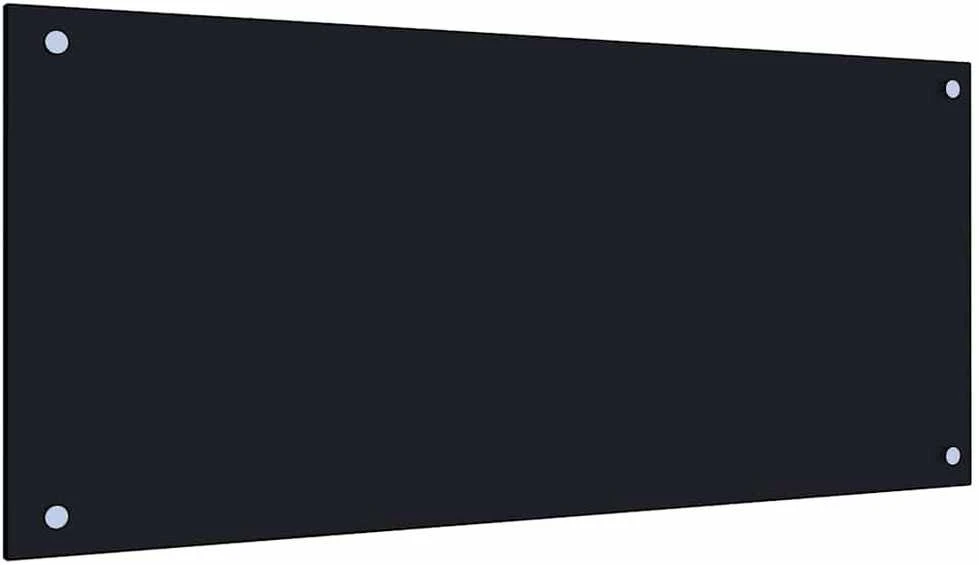 Virtuvės atbraila 2 vnt. Juoda 90 x 40 cm grūdintas stiklas