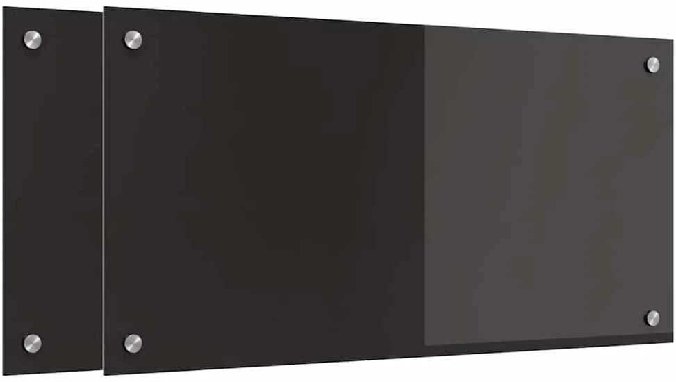 Virtuvės atbraila 2 vnt. Juoda 80 x 40 cm grūdintas stiklas