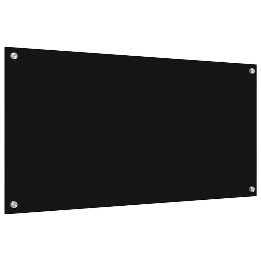 Virtuvės atbraila 2 vnt. Juoda 100 x 50 cm grūdintas stiklas
