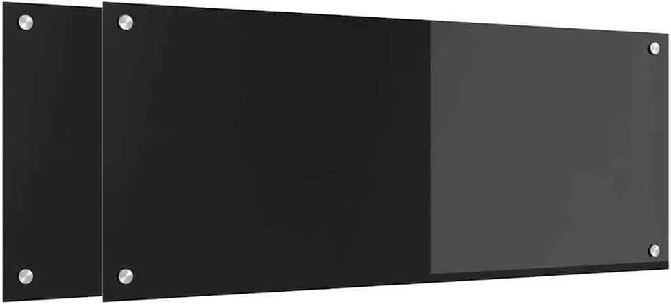 Virtuvės atbraila 2 vnt. Juoda 100 x 40 cm grūdintas stiklas
