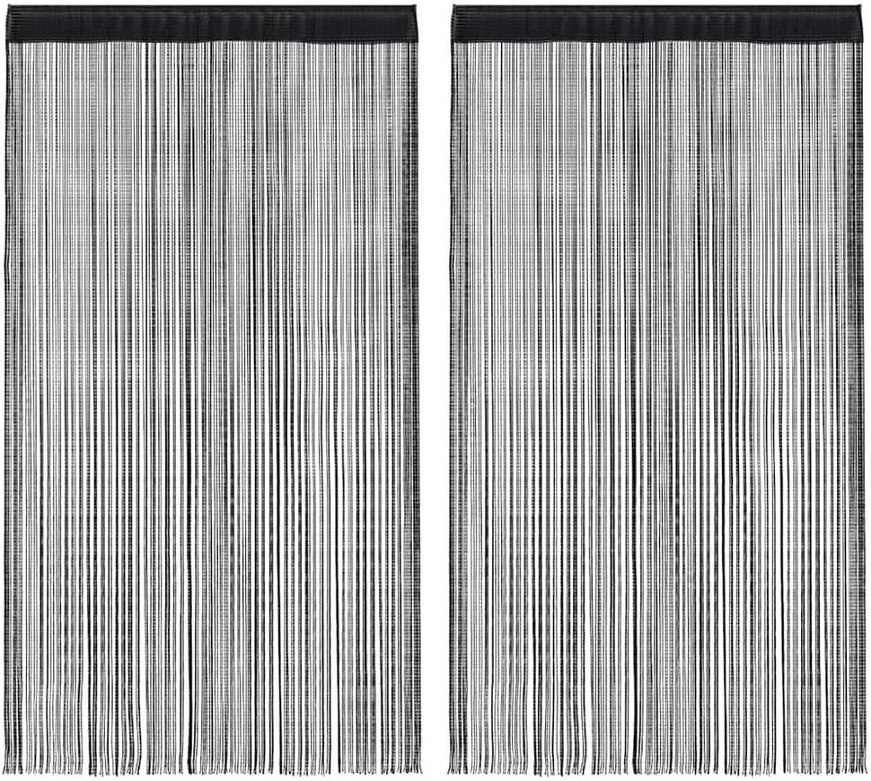 Virvelinės užuolaidos, 2vnt., 100x250cm, juodos spalvos