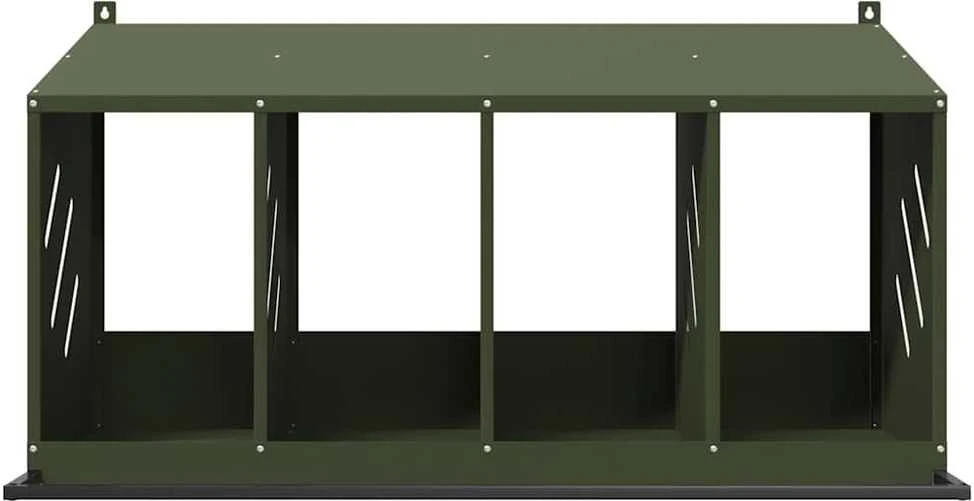 vištienos lizdų dėžutė su 4 skyriais alyvuogių žalios spalvos