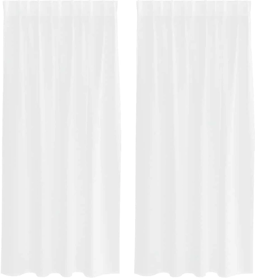 Voile Užuolaida 2 vnt. Balta 175 x 140 cm Poliesteris