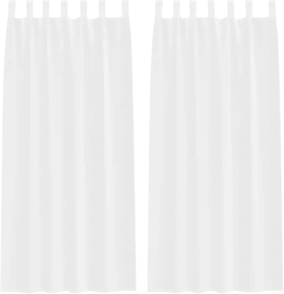 Voile Užuolaida 2 vnt. Balta 225 x 140 cm Poliesteris