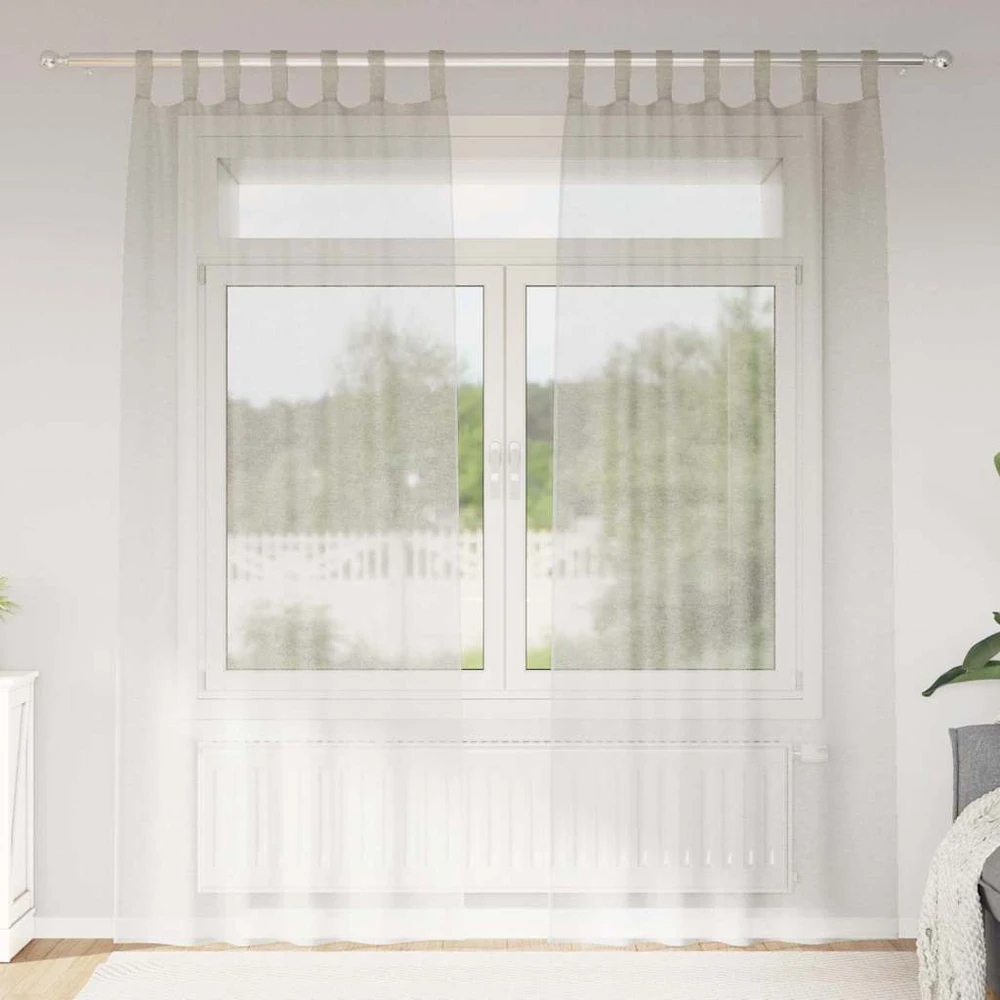 Voile Užuolaida 2 vnt. Kreminė 260 x 140 cm Poliesteris