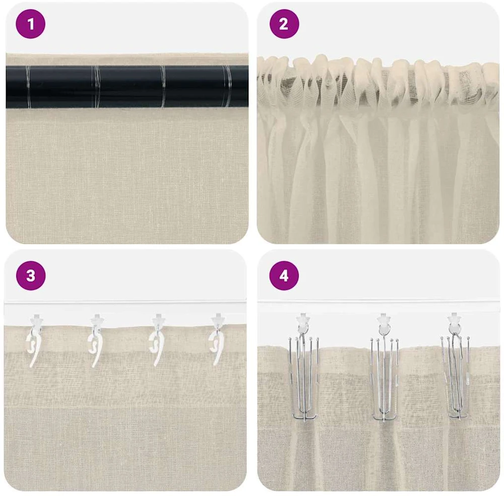 Voile Užuolaida 2 vnt. Smėlio 225 x 140 cm Poliesteris