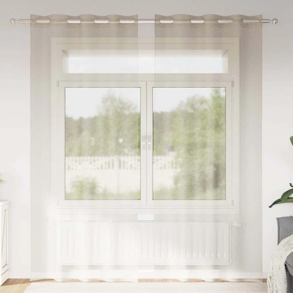 Voile Užuolaida 2 vnt. Smėlio 245 x 140 cm Poliesteris