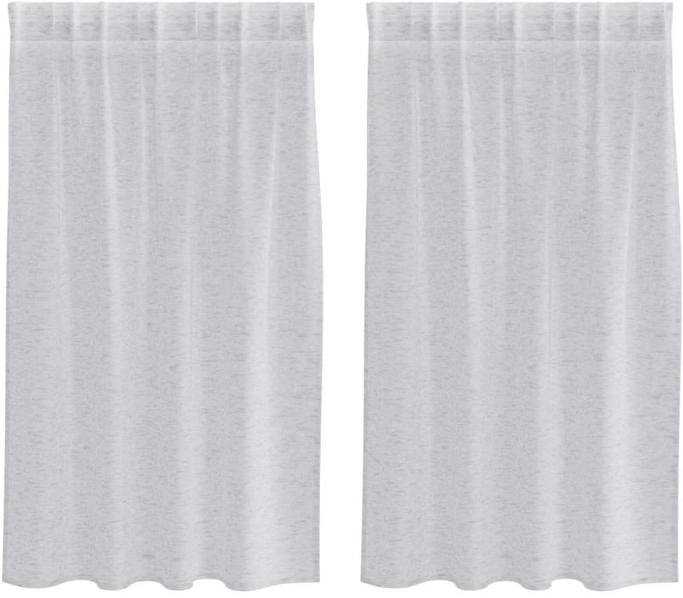 Voile Užuolaida 2 vnt. Šviesiai pilka 140 x 140 cm Poliesteris