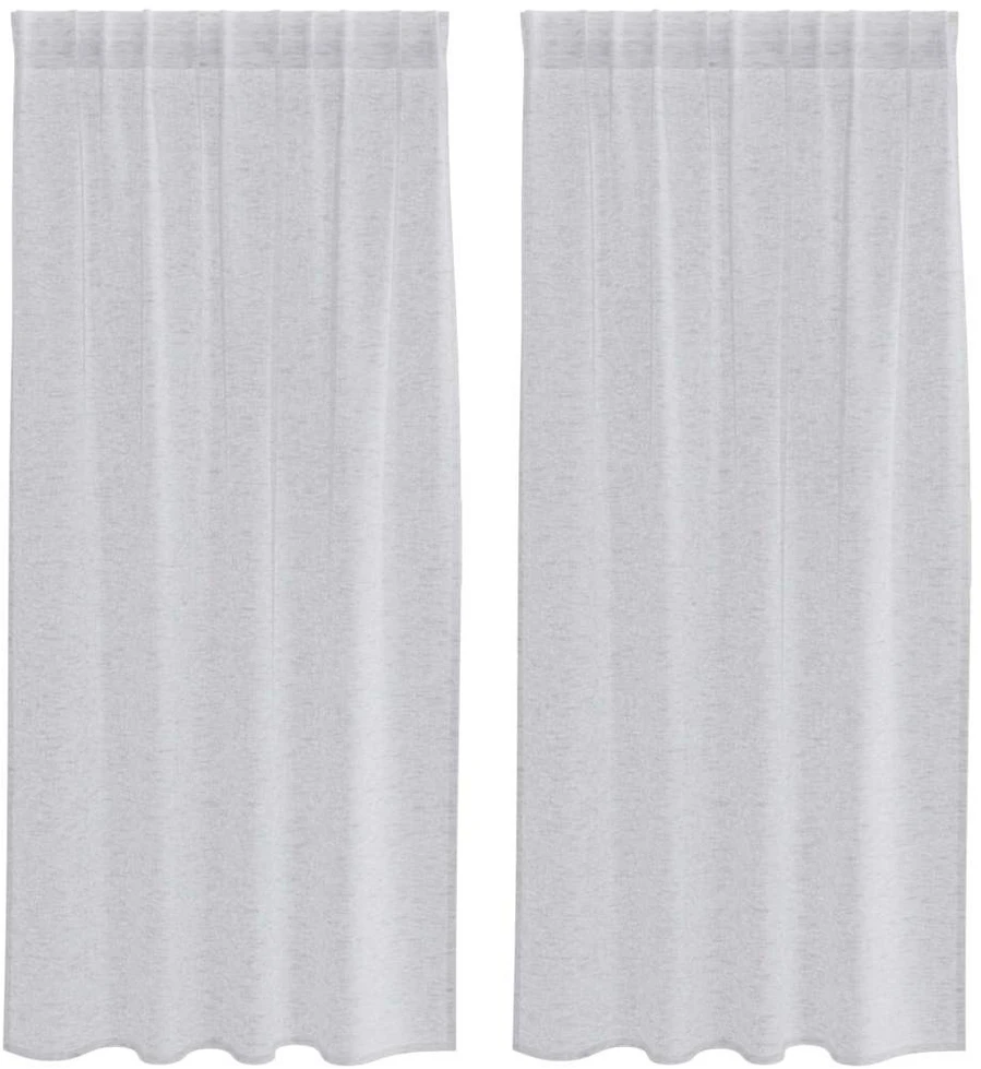 Voile Užuolaida 2 vnt. Šviesiai pilka 175 x 140 cm Poliesteris