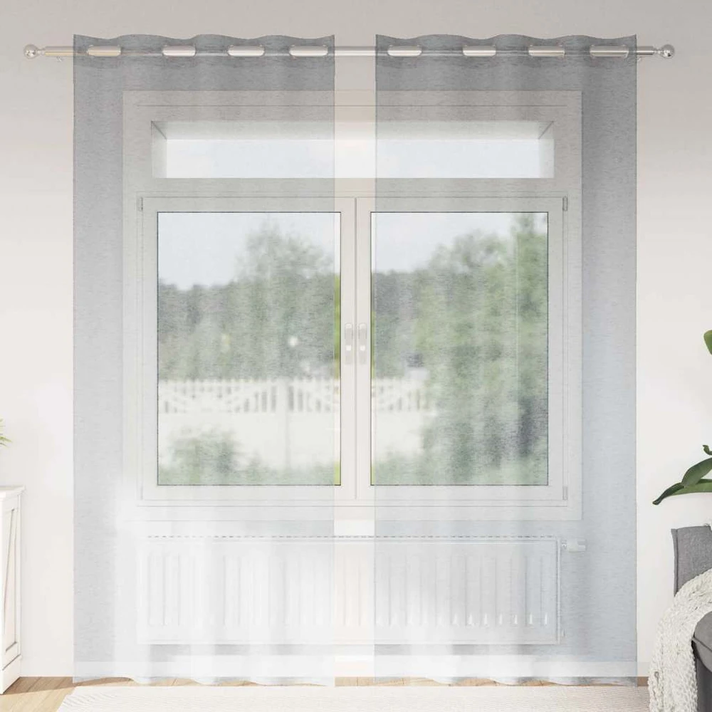 Voile Užuolaida 2 vnt. Tamsiai pilka 260 x 140 cm Poliesteris