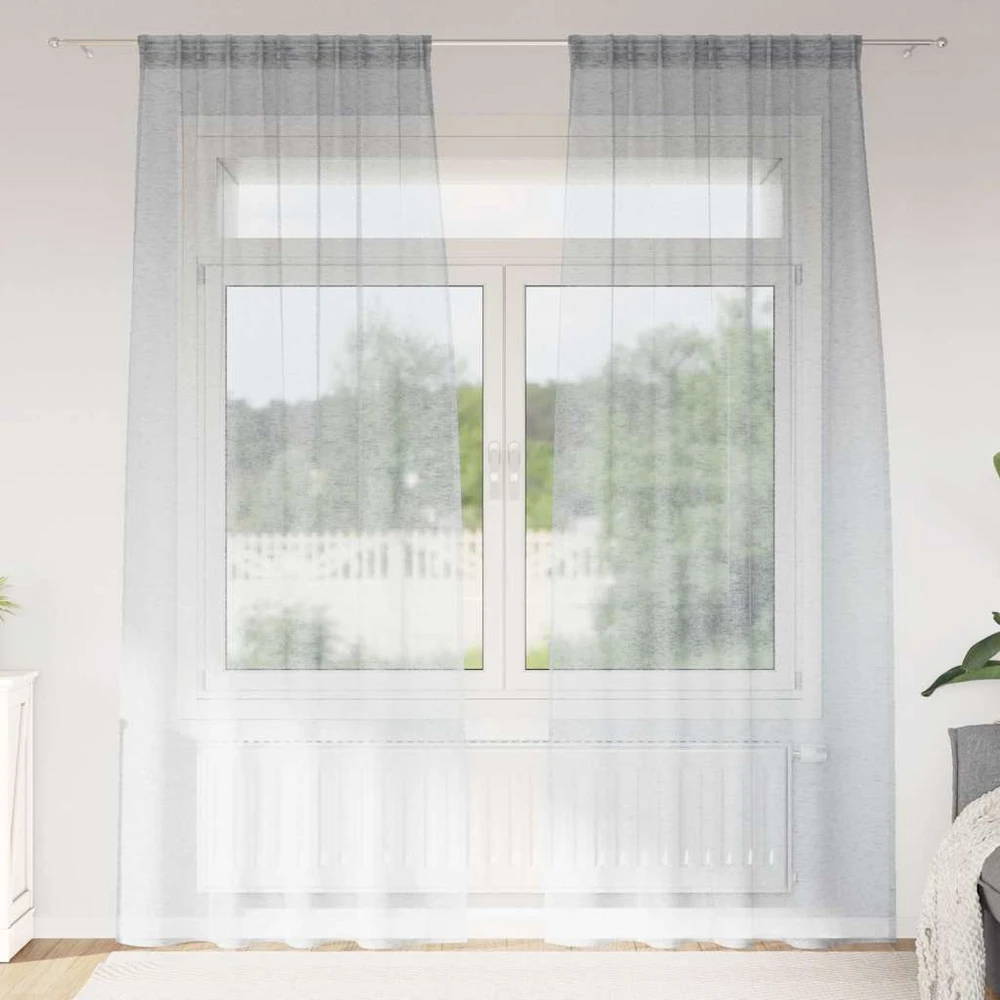 Voile Užuolaida 2 vnt. Tamsiai pilka 260 x 140 cm Poliesteris