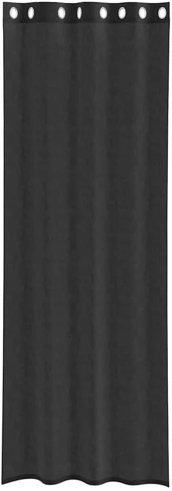 Voile užuolaidos su įvorėmis, 2vnt., juodos spalvos, 140x260cm