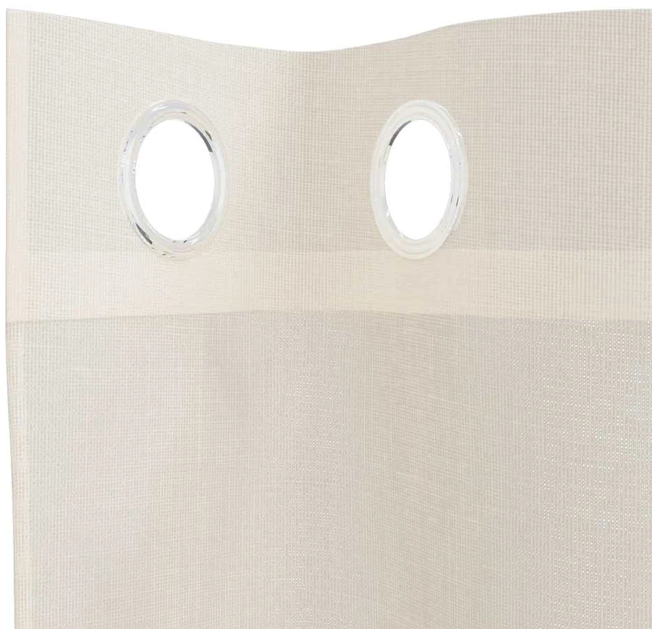 Voile užuolaidos su įvorėmis, 2vnt., kreminės, 140x245cm