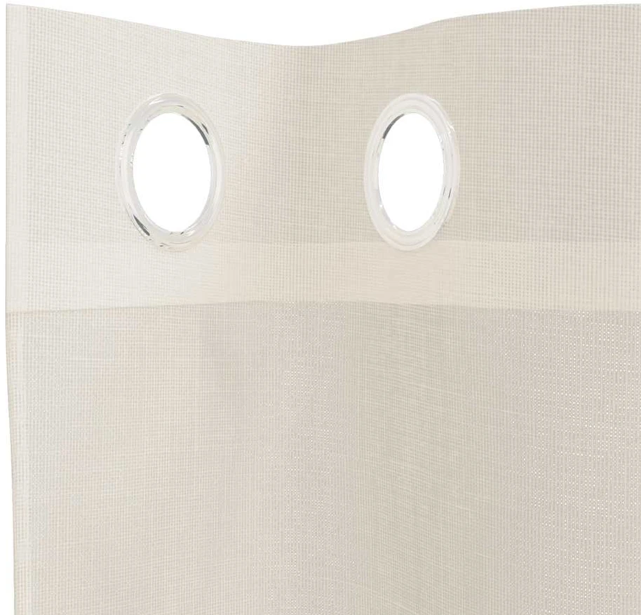 Voile užuolaidos su įvorėmis, 2vnt., kreminės, 140x300cm