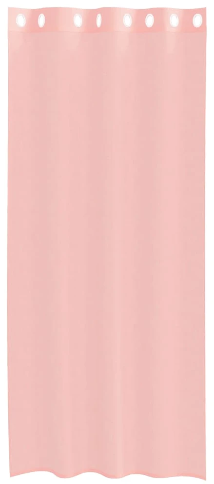 Voile užuolaidos su įvorėmis, 2vnt., rožinės spalvos, 140x245cm