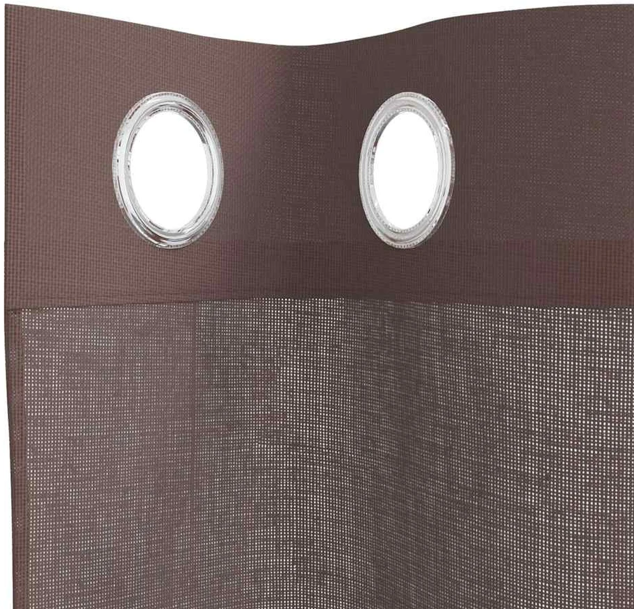 Voile užuolaidos su įvorėmis, 2vnt., rudos spalvos, 140x225cm