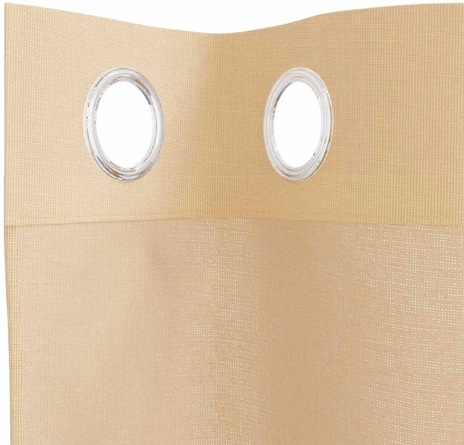 Voile užuolaidos su įvorėmis, 2vnt., smėlio spalvos