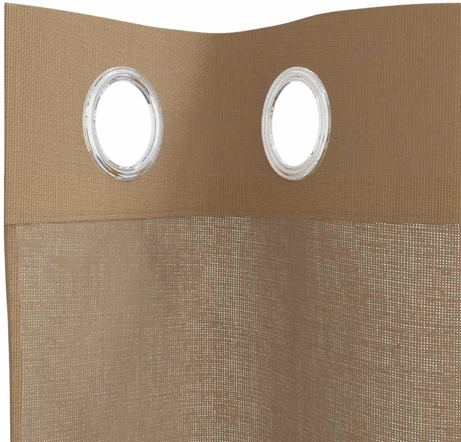 Voile užuolaidos su įvorėmis, 2vnt., šviesiai rudos spalvos