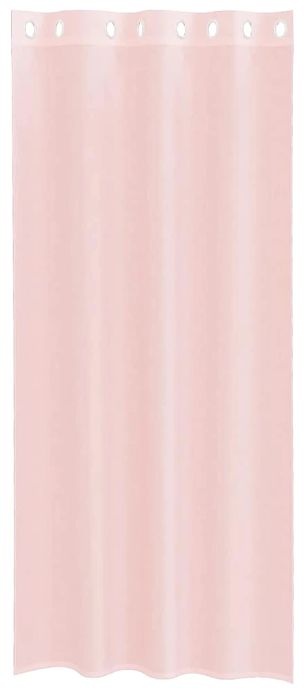 Voile užuolaidos su įvorėmis, 2vnt., šviesiai rožinė, 140x225cm