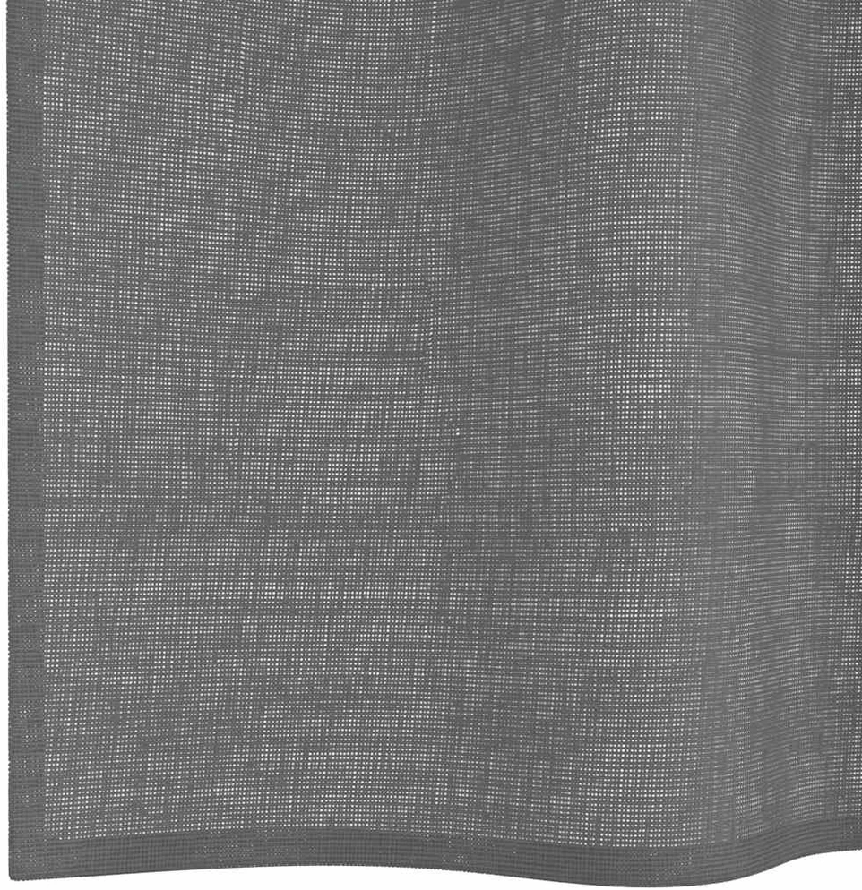 Voile užuolaidos su įvorėmis, 2vnt., tamsiai pilkas, 140x225cm