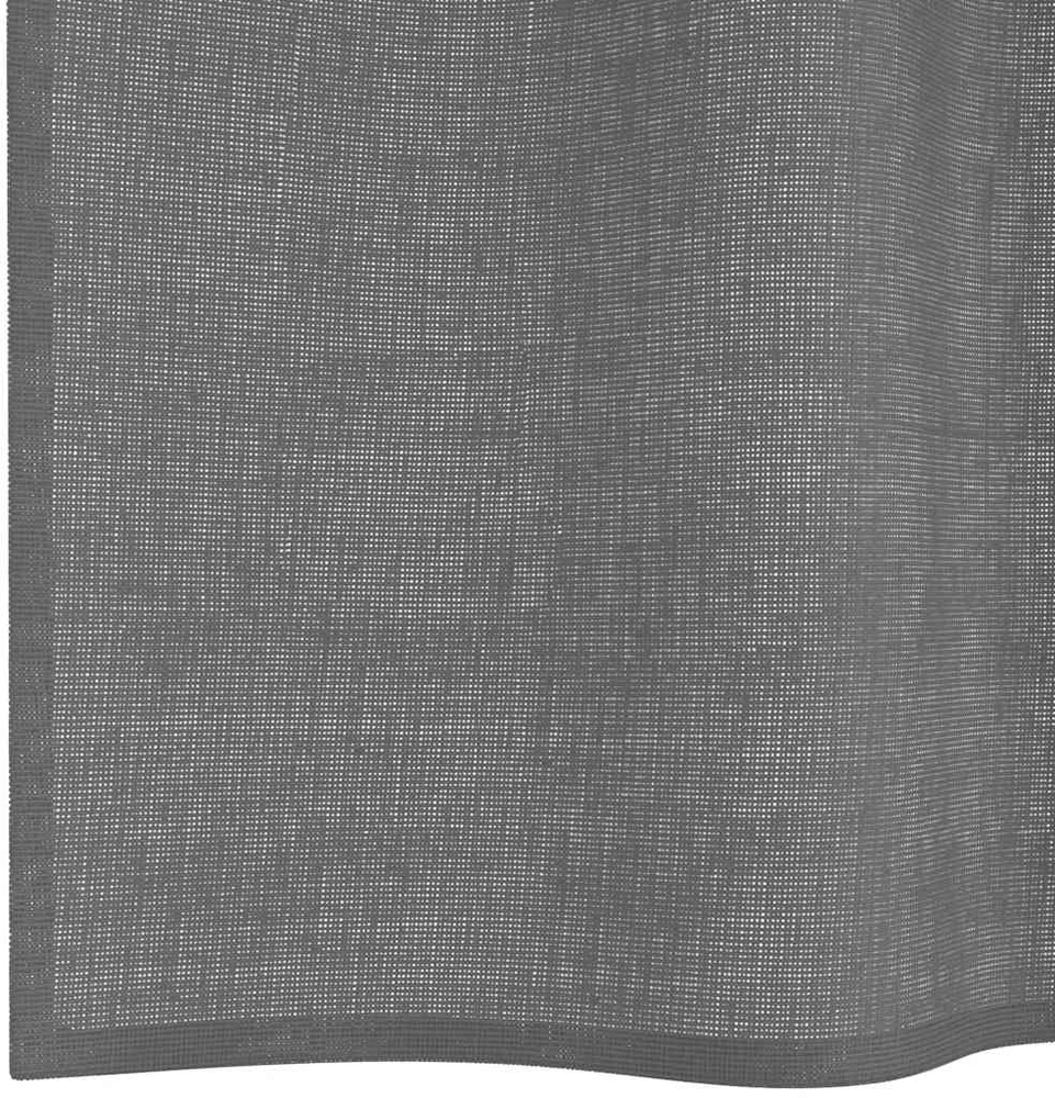 Voile užuolaidos su įvorėmis, 2vnt., tamsiai pilkas, 140x300cm