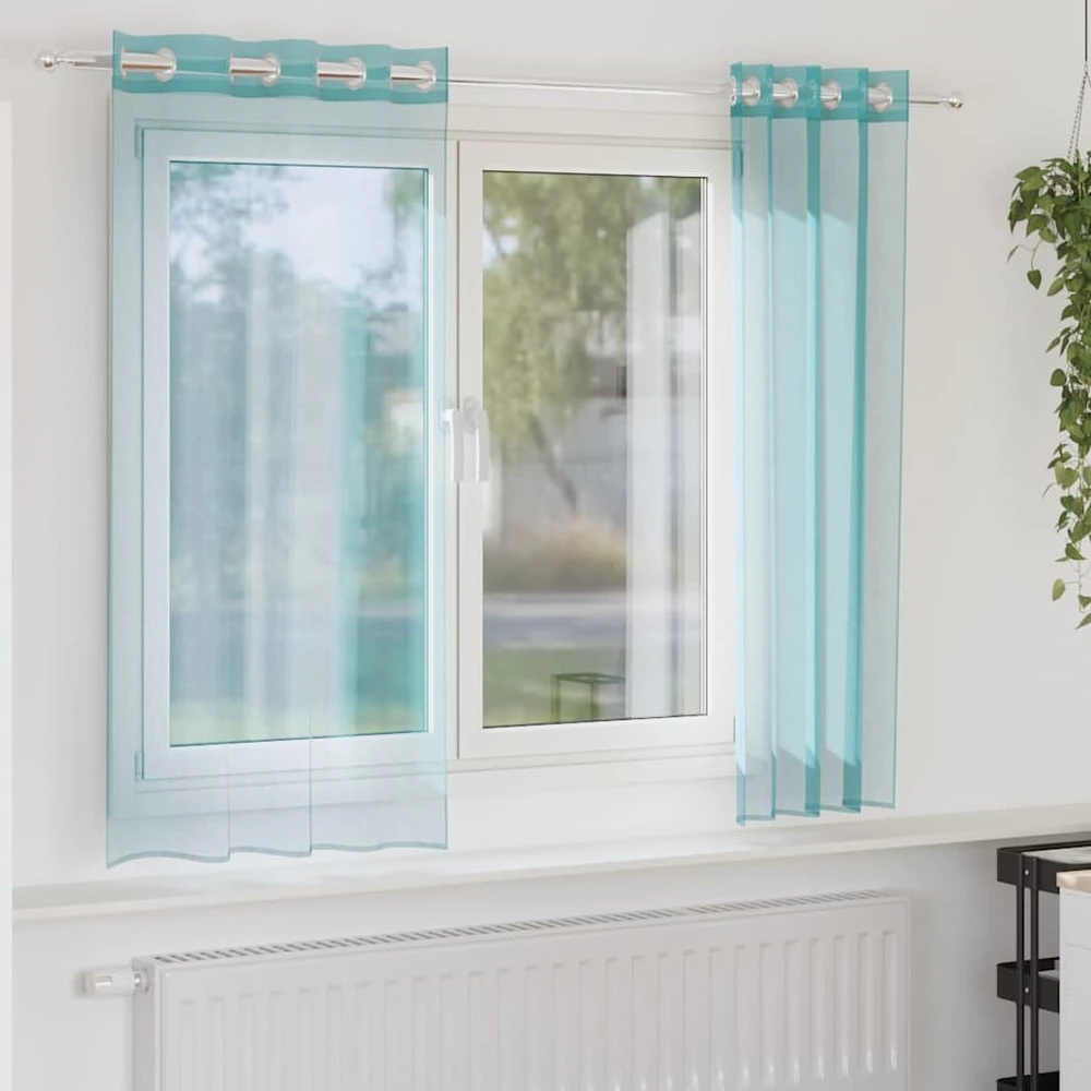Voile užuolaidos su įvorėmis, 2vnt., turkio spalvos