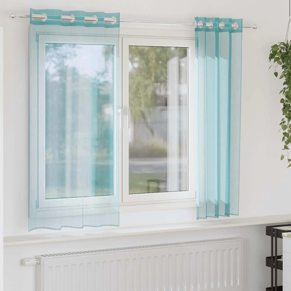 Voile užuolaidos su įvorėmis, 2vnt., turkio spalvos