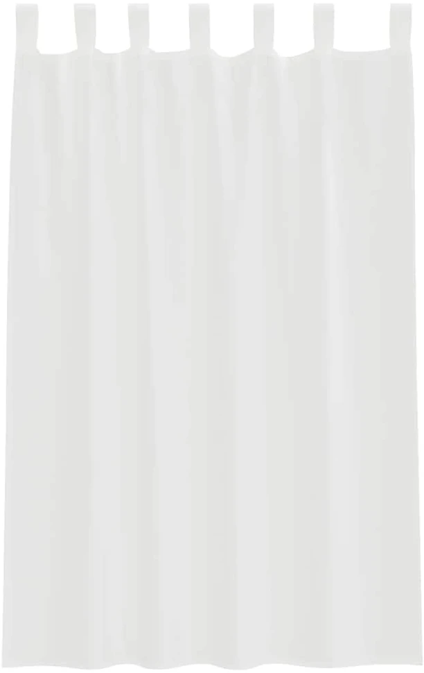 Voile užuolaidos su kilpomis, 2vnt., baltos spalvos, 140x175cm