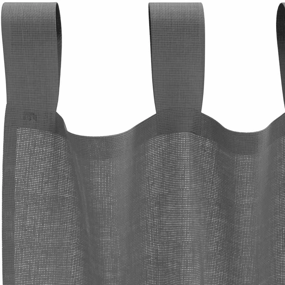 Voile užuolaidos su kilpomis, 2vnt., tamsiai pilkas, 140x245cm