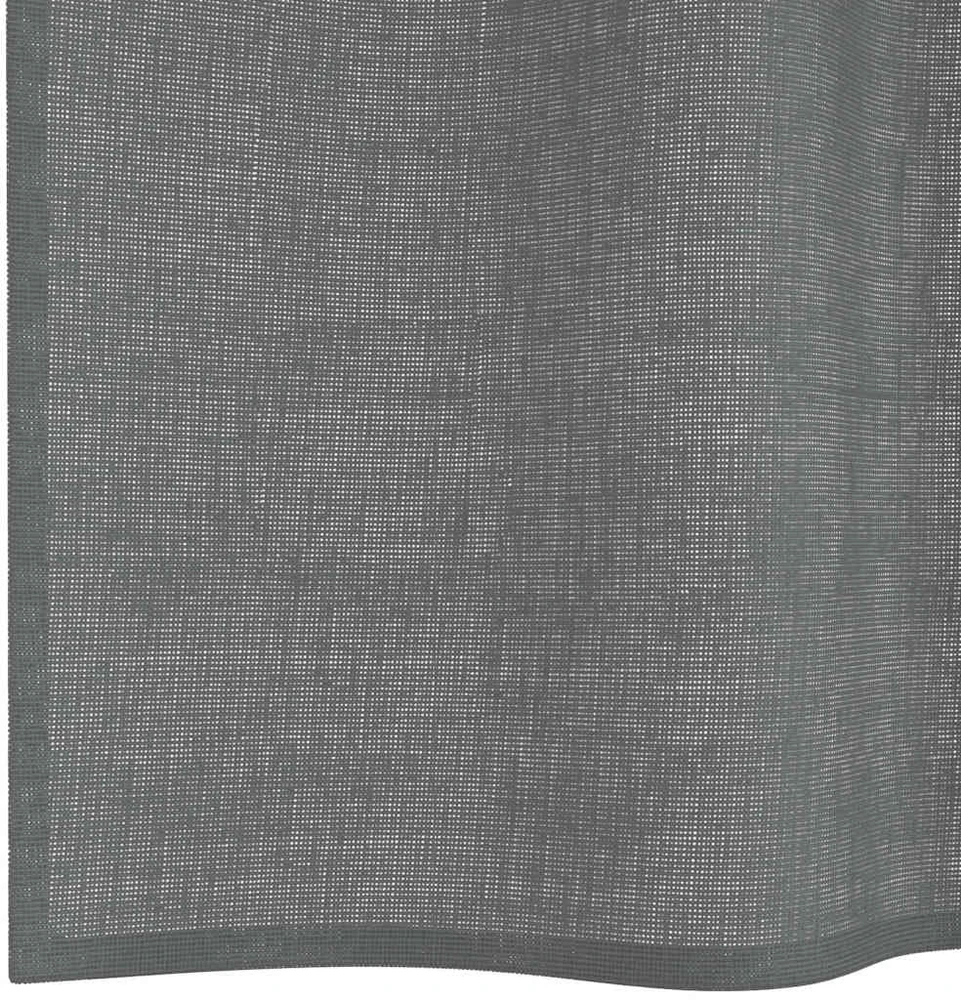 Voile užuolaidos su kilpomis, 2vnt., tamsiai pilkas, 140x260cm
