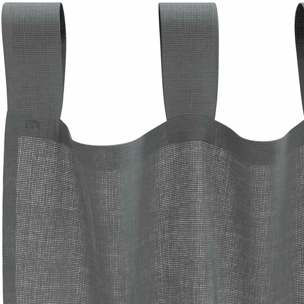 Voile užuolaidos su kilpomis, 2vnt., tamsiai pilkas, 140x260cm